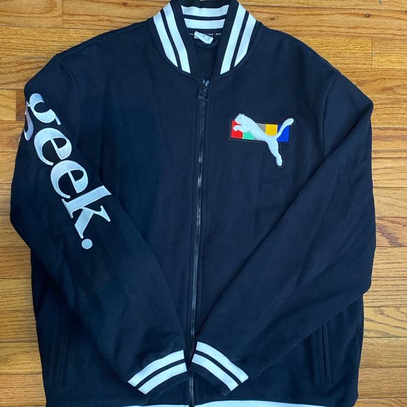 Puma Other - Puma X Men's Black Fashion Geek Varsity Jacket Size XL